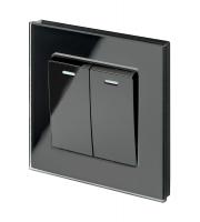 Retrotouch Crystal Mechanical Retractive/Pulse 2G Light Switch (Black PG)